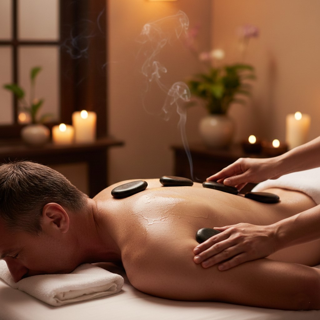 تدليك بالحجر الساخن